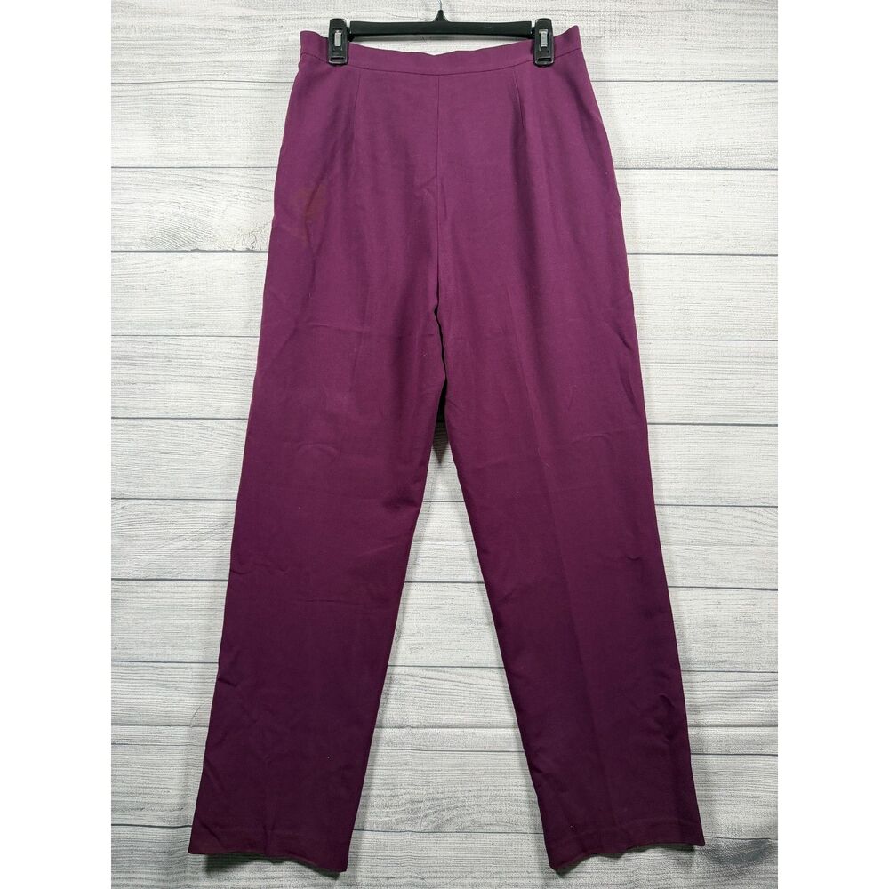 Kasper Women's 12 Plum Purple Stretch Straight Leg Dress Pants 1324
